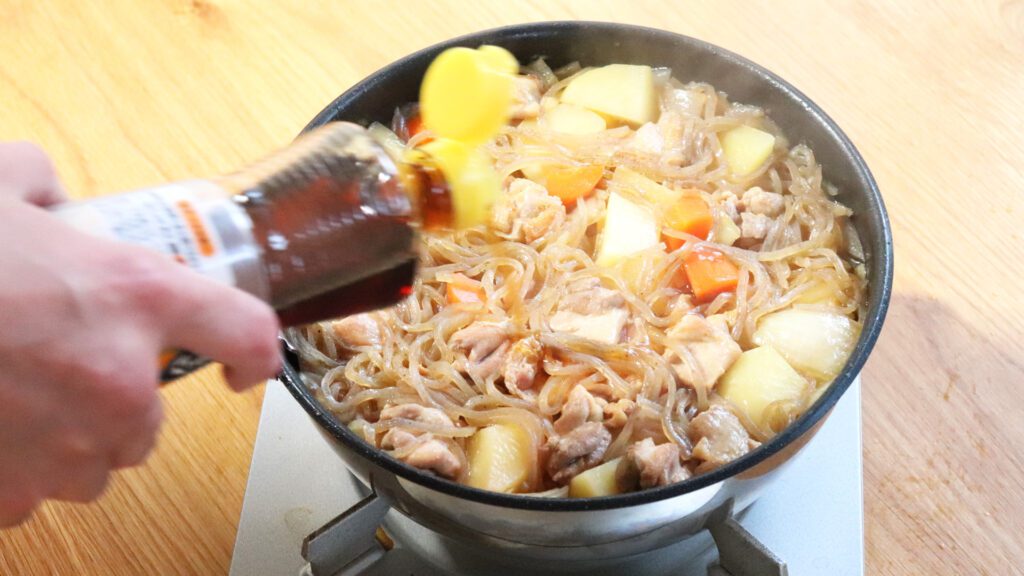 仕上げにごま油の風味をプラス