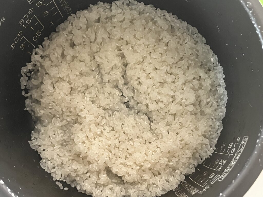 米の準備をする